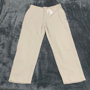 MNG Mango Womens Wide Leg Pants XXL Beige‎ Button Detail Trousers Office Classic